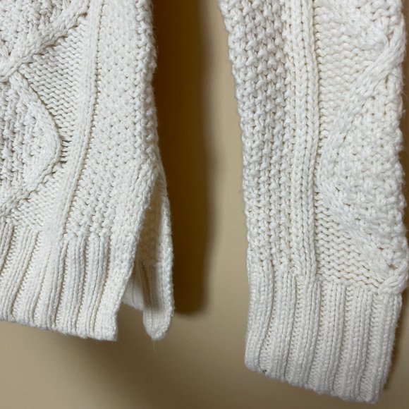 Madewell Cable Knit Fishermen Sweater XXS NWT Neutral Old Money Quiet Luxury - Picture 7 of 8